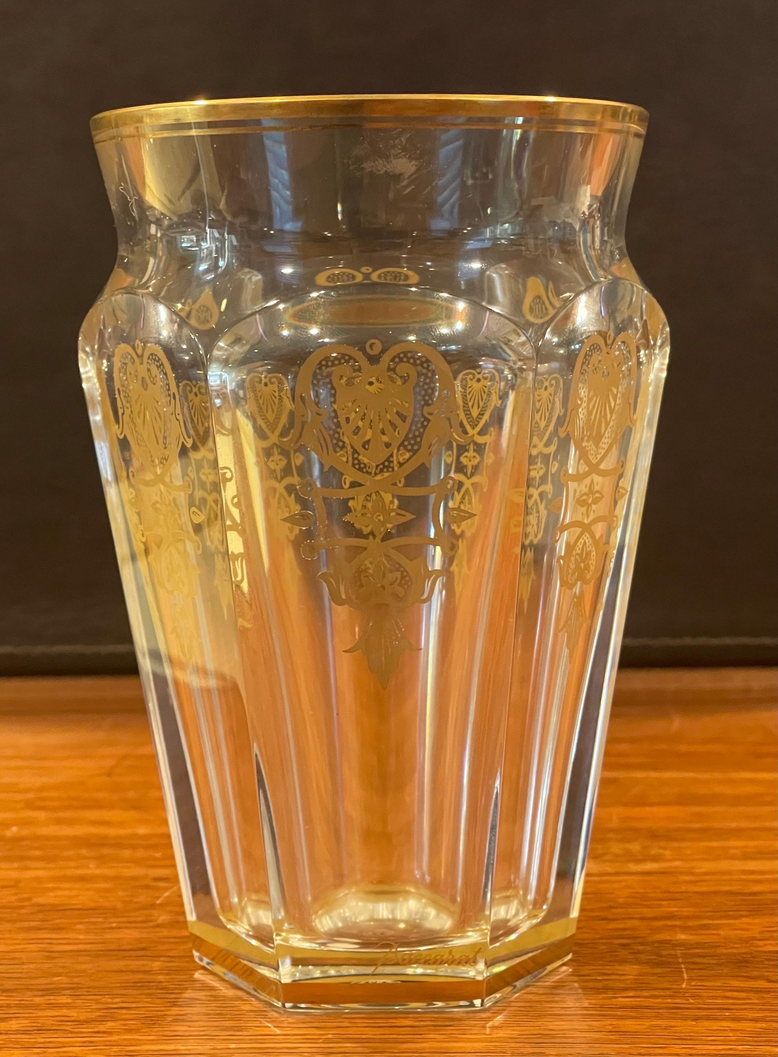 Harcourt Empire 1841 Gold Gilt Vase by Baccarat with Box In Good Condition In San Diego, CA