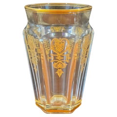 Vase Harcourt Empire 1841 doré à l'or avec boîte de Baccarat