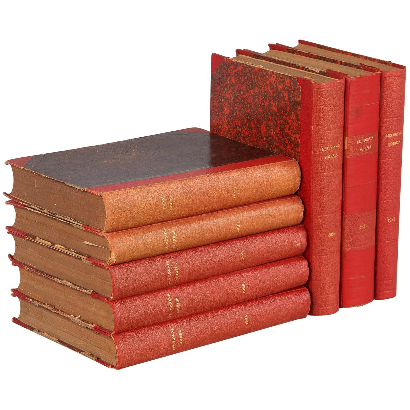 Hard Bound Books-Les Bonnes Soirees, Belgium, 1924-1933 For Sale