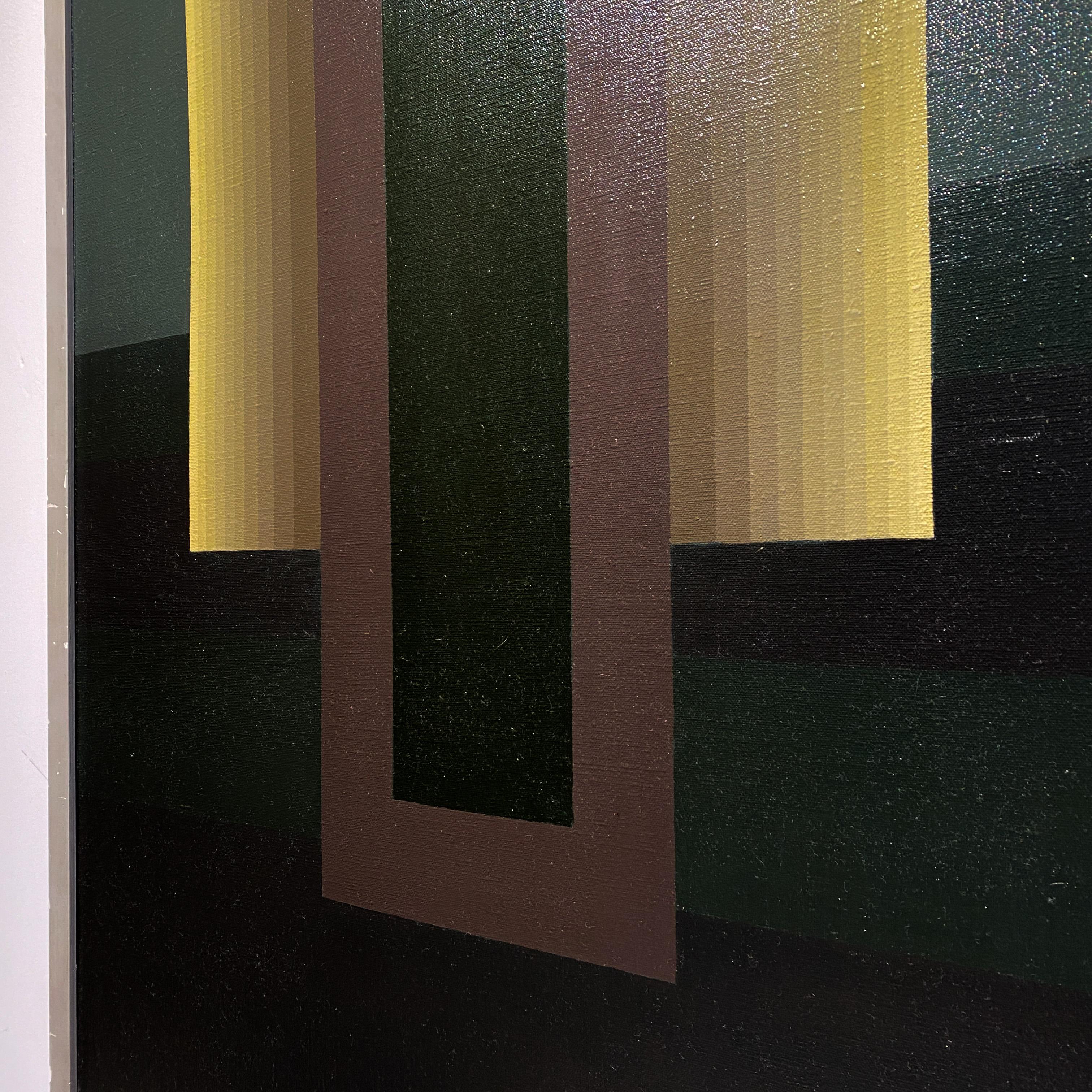 Late 20th Century Hard-Edge Geometric Abstract Painting, Dutch 1970s, Signed & Dated For Sale