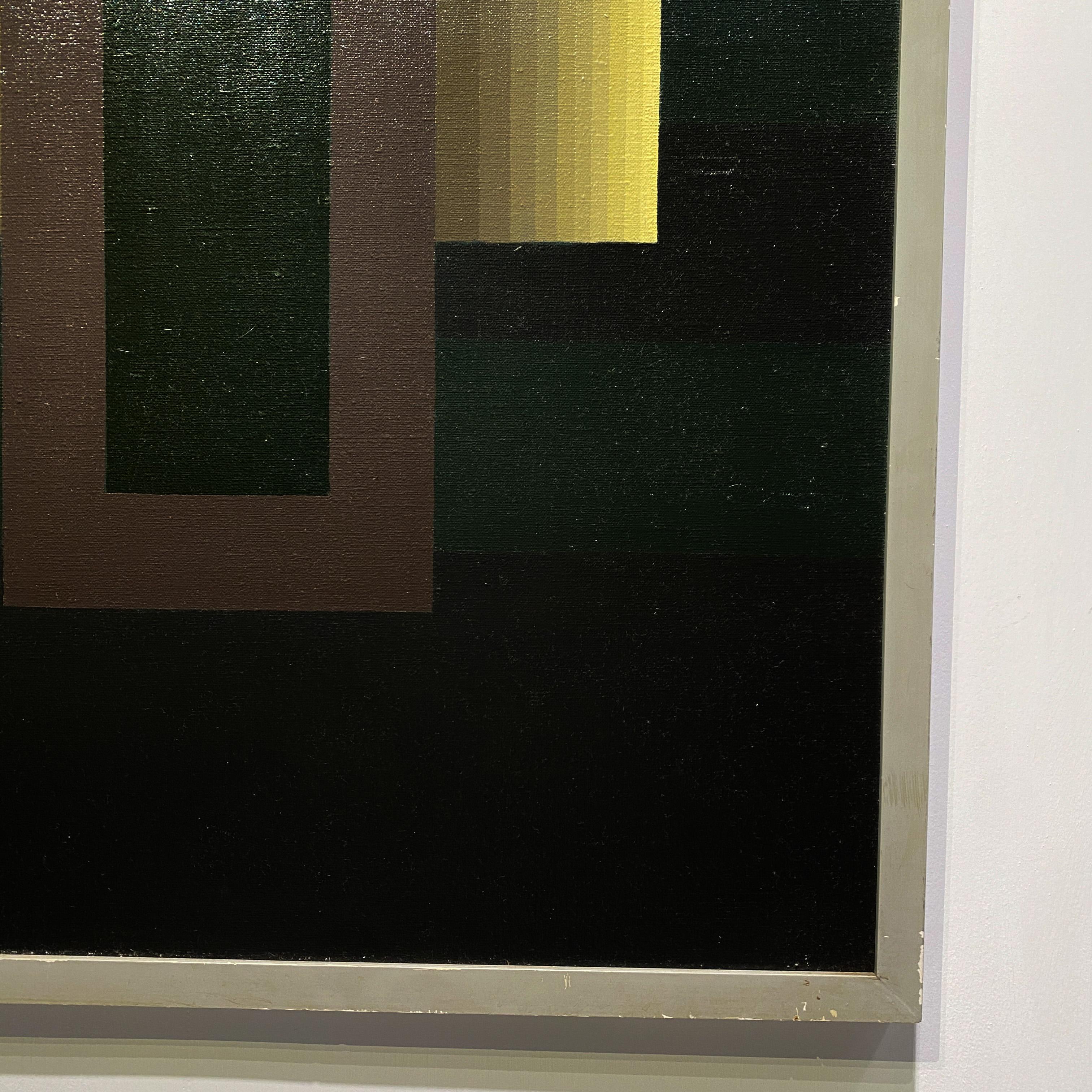 Hard-Edge Geometric Abstract Painting, Dutch 1970s, Signed & Dated For Sale 1