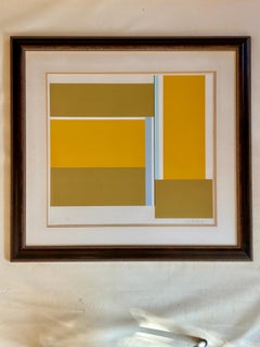 Hard-Edge Geometric Screen Print in Colors Ilya Bolotowsky