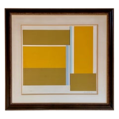 Hard-Edge Geometric Screen Print in Colors Ilya Bolotowsky