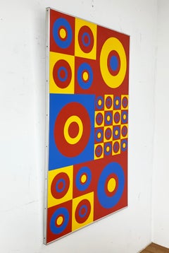 Hard Edge Op Art Painting by Wilma Dick, Circa 1970s