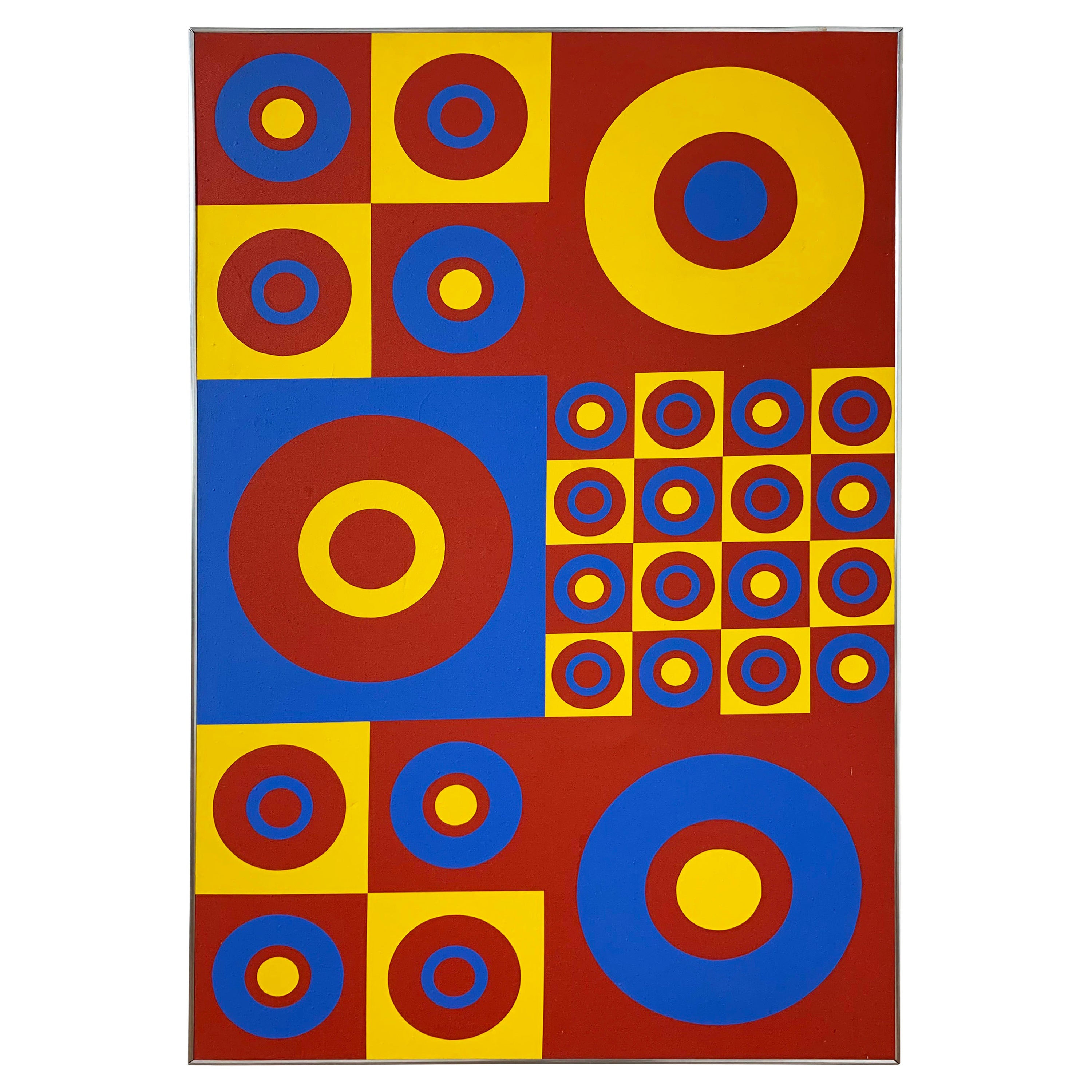 Hard Edge Op-Art-Gemälde von Wilma Dick, ca. 1970er Jahre