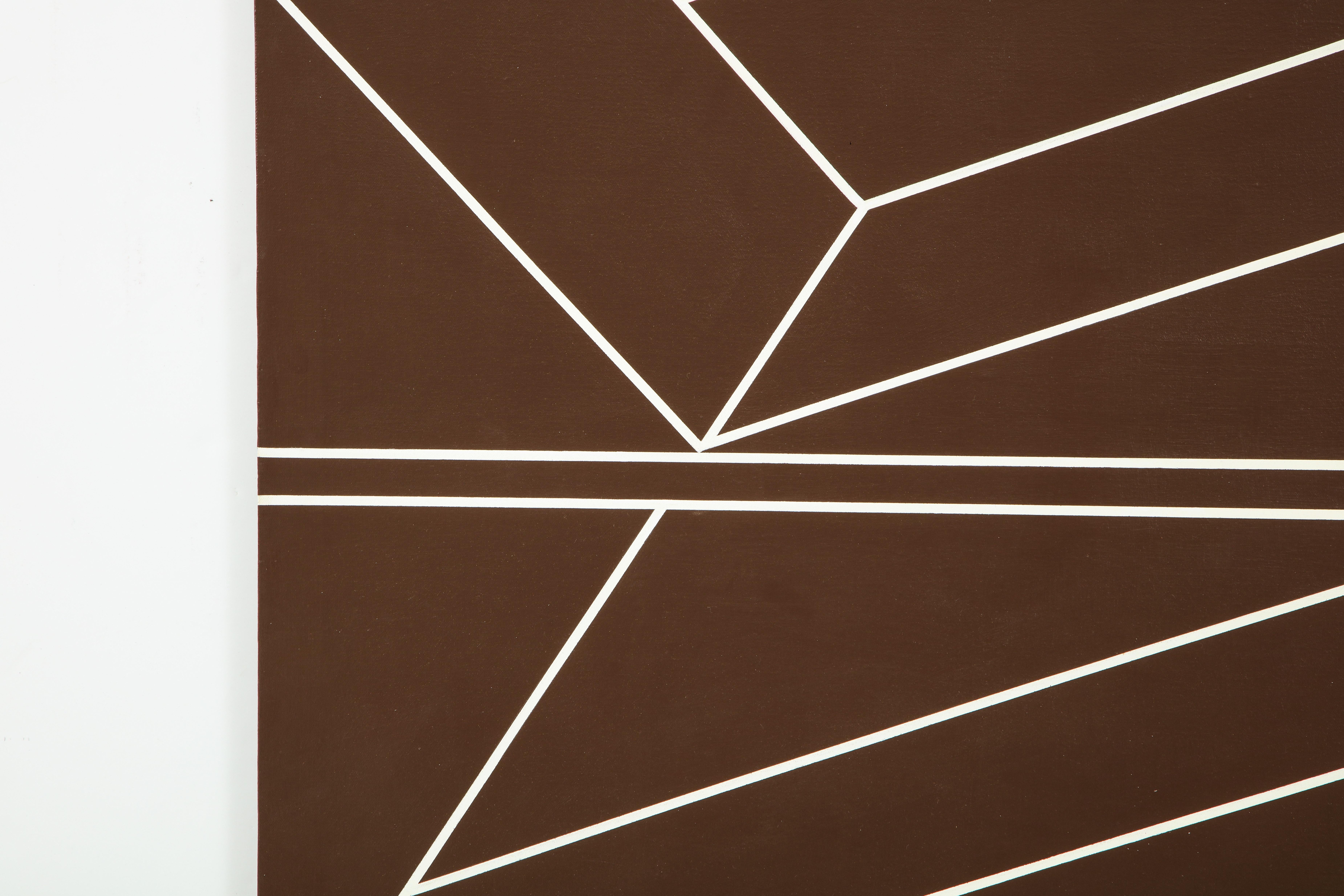 The brilliant geometry of this work is mirrored in the artist's fine metal sculpture of the same period. Hatchett's work was chosen for the cover of the catalog of the 1966 Whitney Museum of American Art Annual Exhibition of Sculpture and Prints.
  