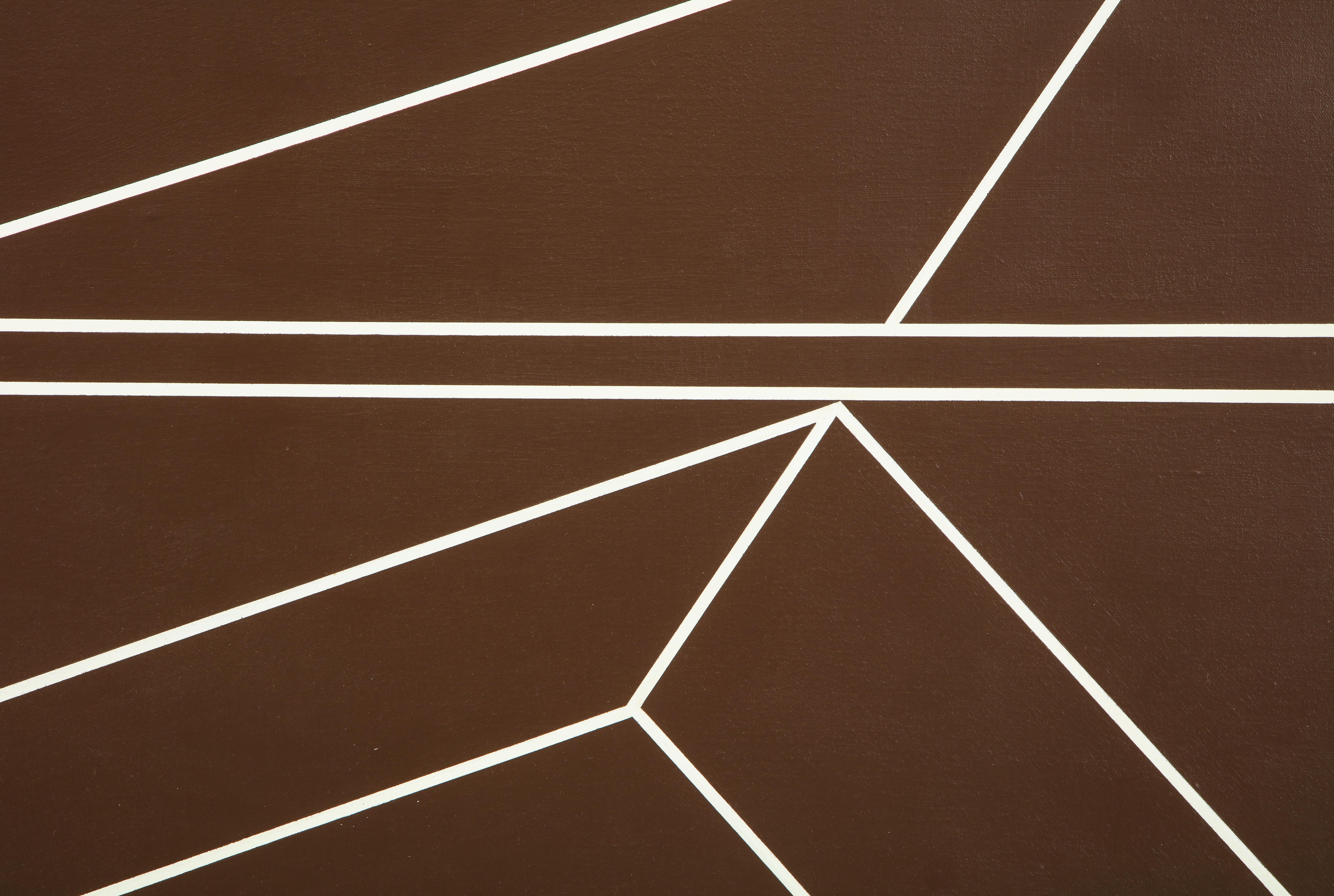 Hand-Painted Hard Edge Painting in Black & White by Duayne Hatchett, USA 1975