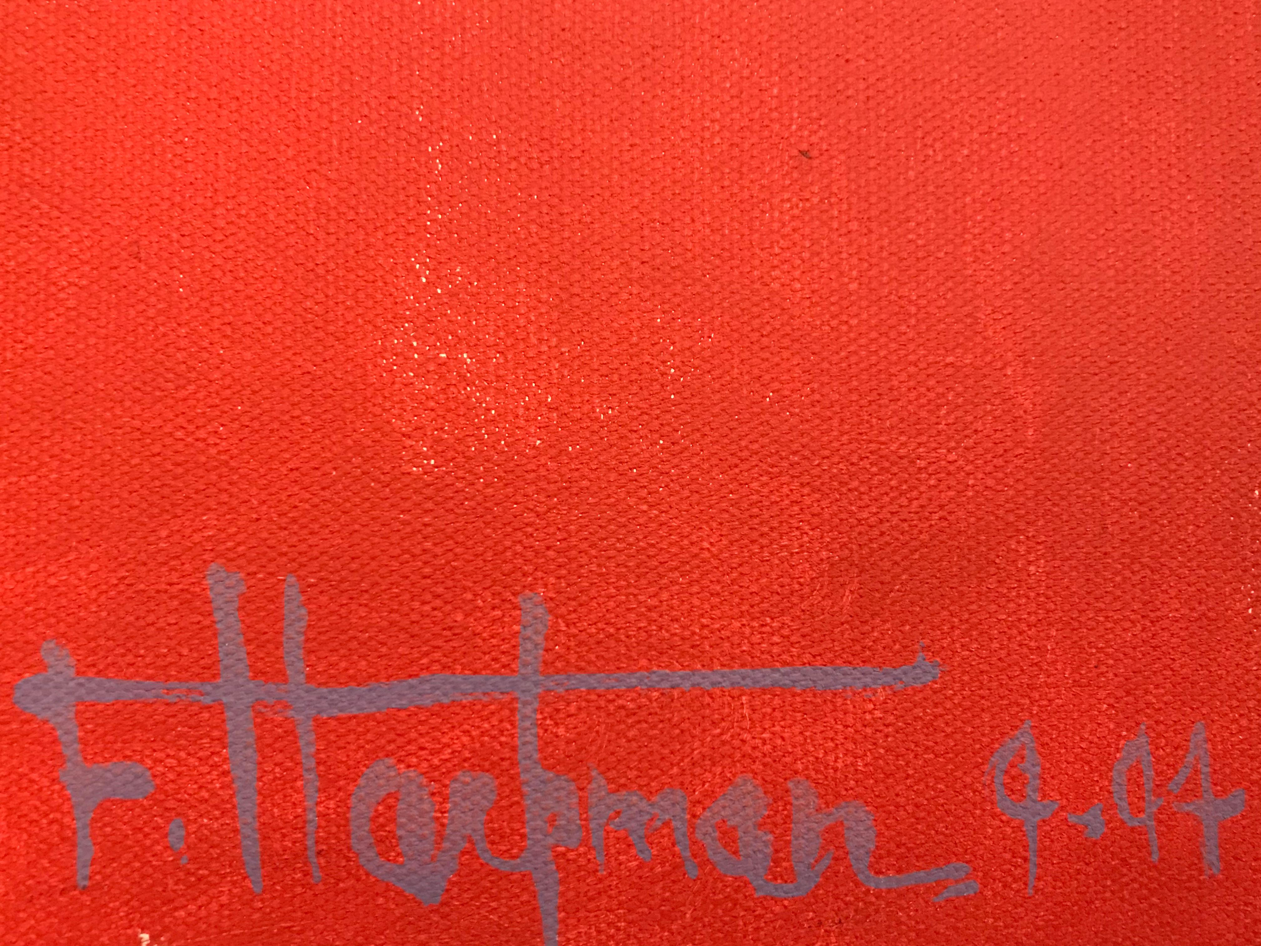 Hard Edge Painting signed F. Hartman In Good Condition For Sale In Pasadena, CA