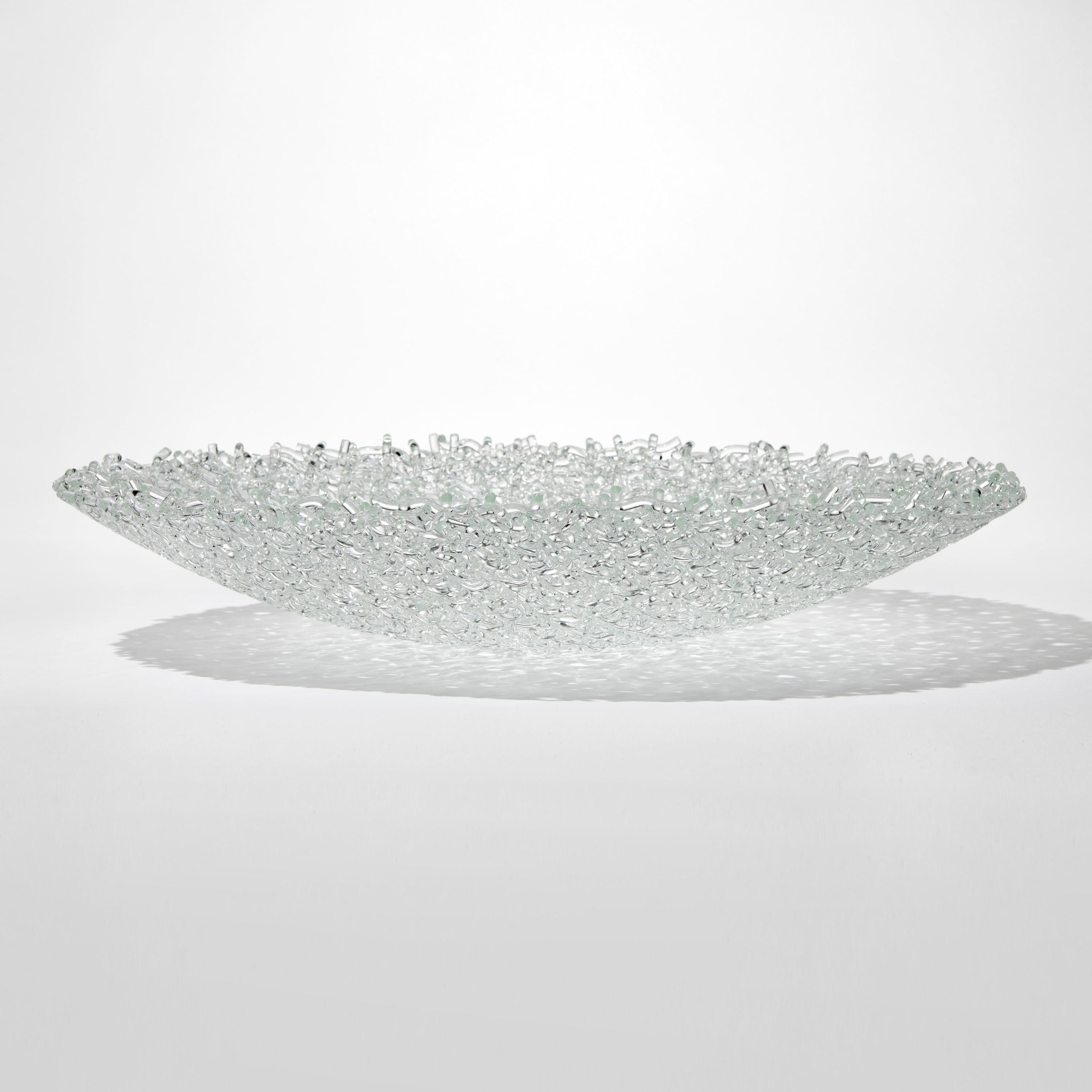 Hard Rime, einzigartiger gewebter skulpturaler Tafelaufsatz aus Klarglas von Cathryn Shilling (Organische Moderne) im Angebot