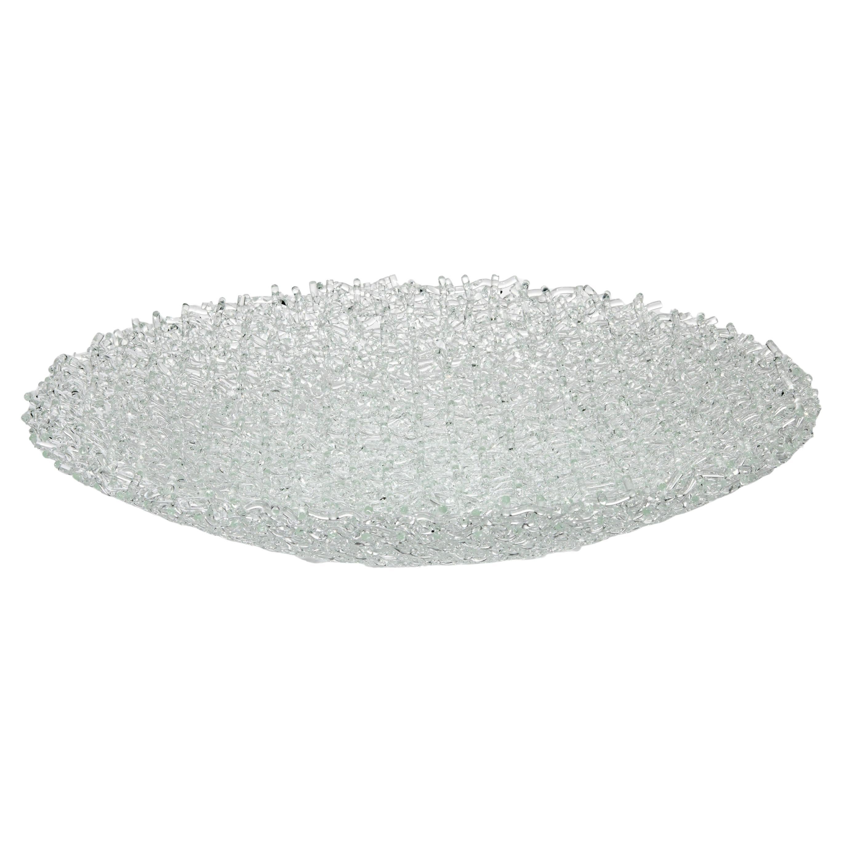 Hard Rime, centrotavola scultoreo in vetro trasparente intrecciato unico nel suo genere di Cathryn Shilling