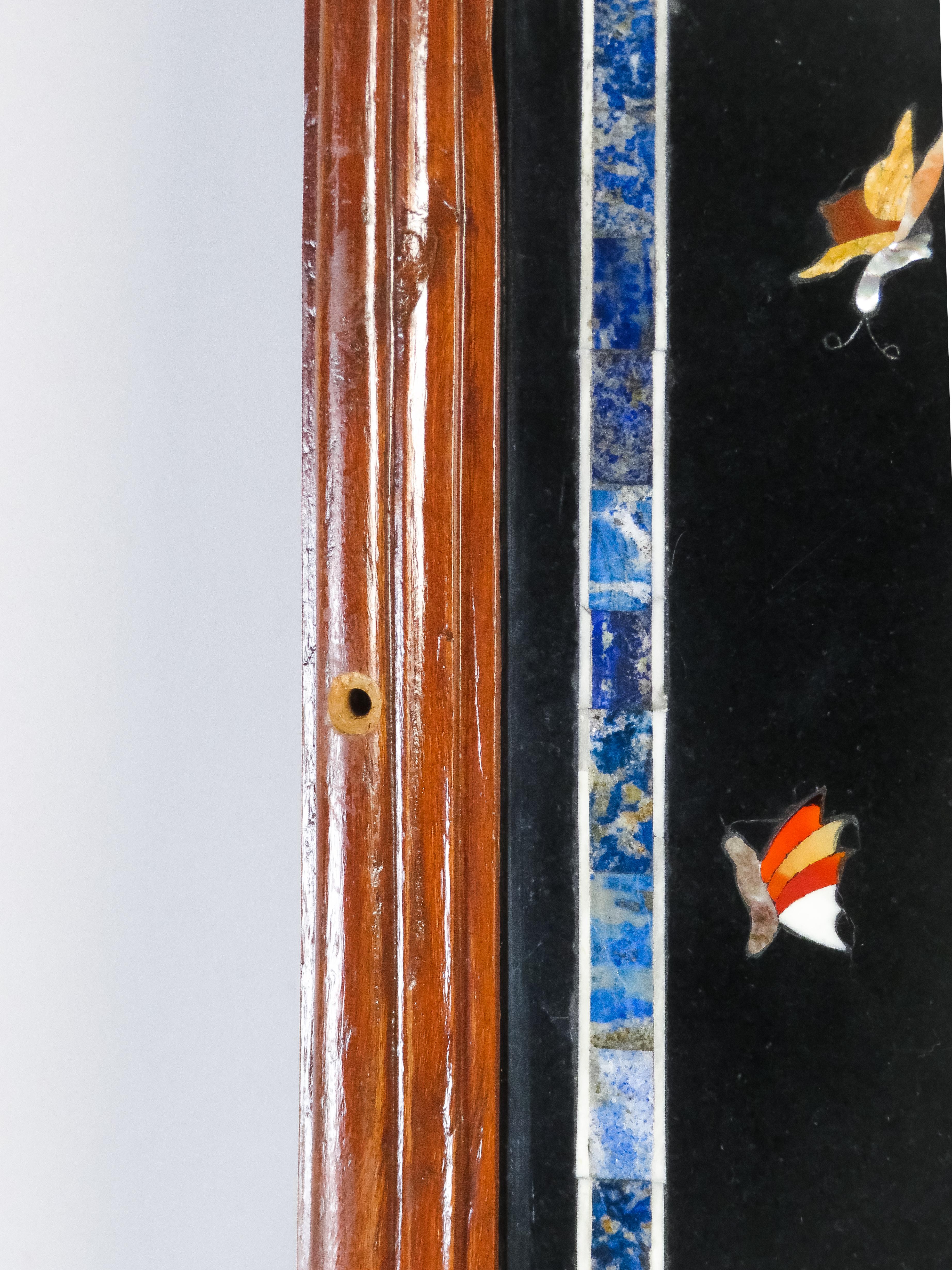 Hard stone panel depicting a parrot with a butterfly and plant motifs, Italy For Sale 8