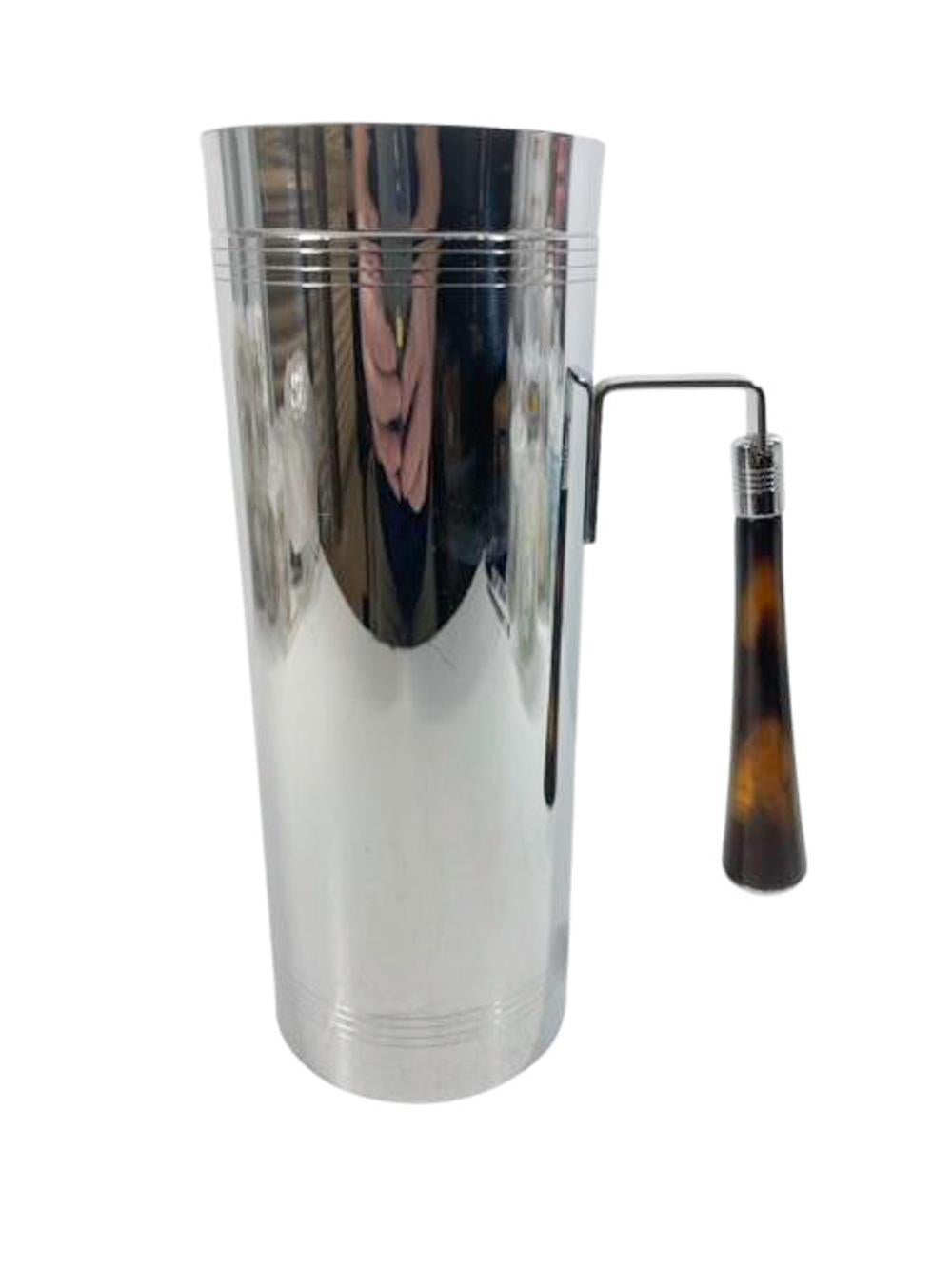 Mid twentieth century chrome and Bakelite cocktail shaker from the 