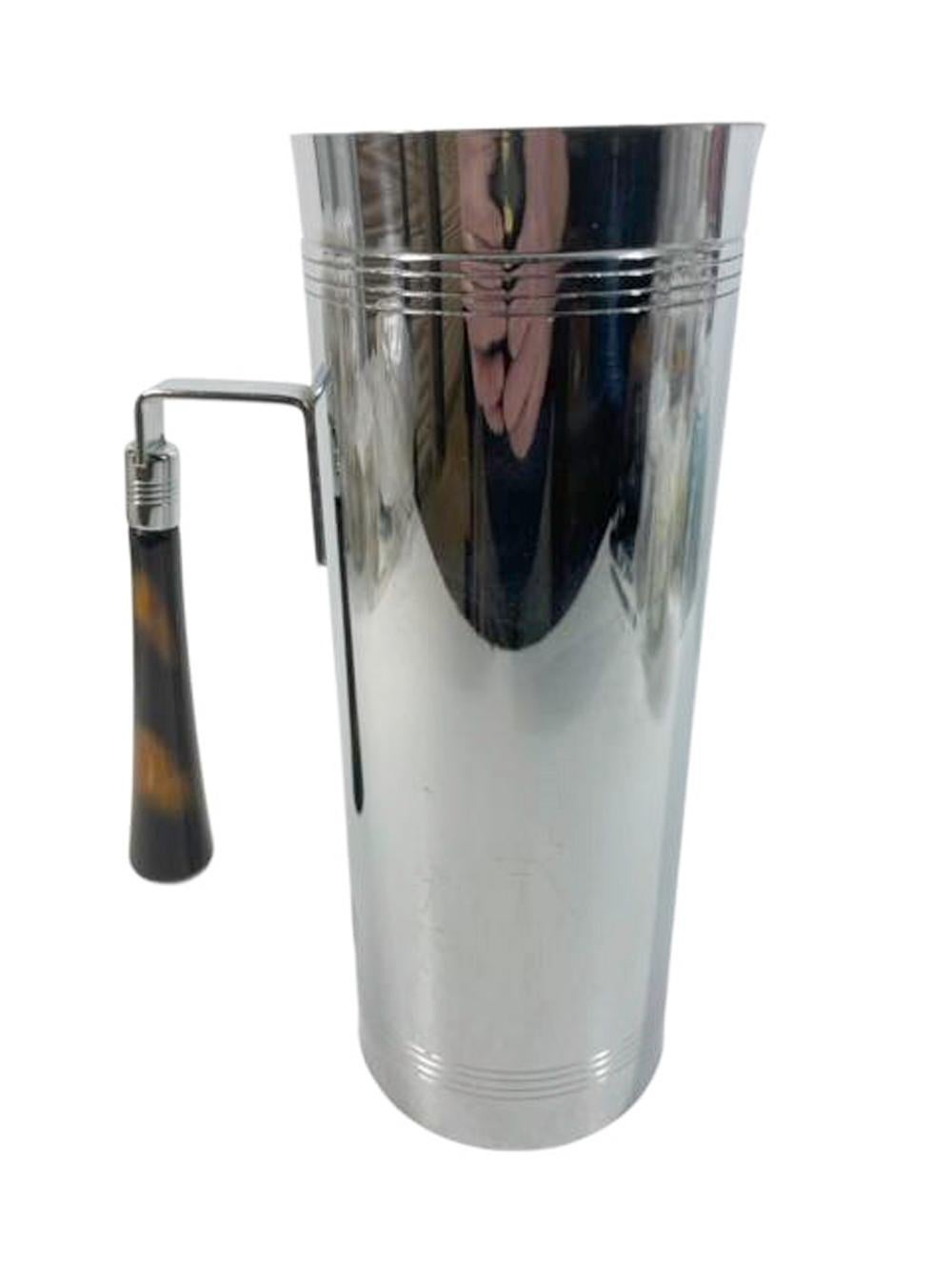 Mid-Century Modern Hard to Find MCM Chrome and Bakelite Cocktail Shaker Marked 