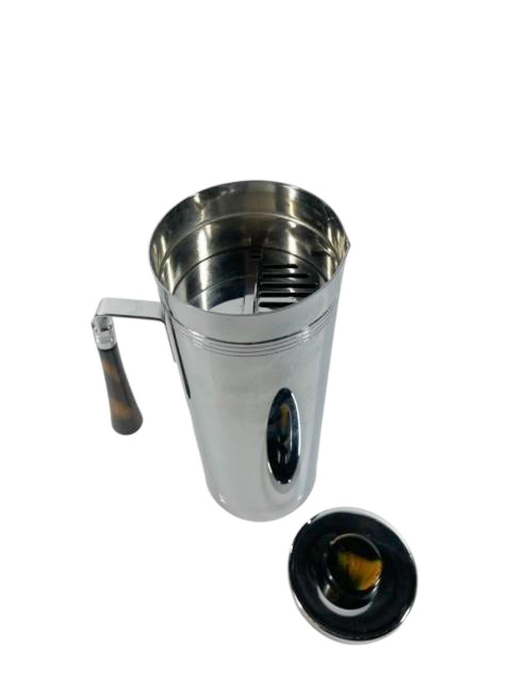 Canadian Hard to Find MCM Chrome and Bakelite Cocktail Shaker Marked 