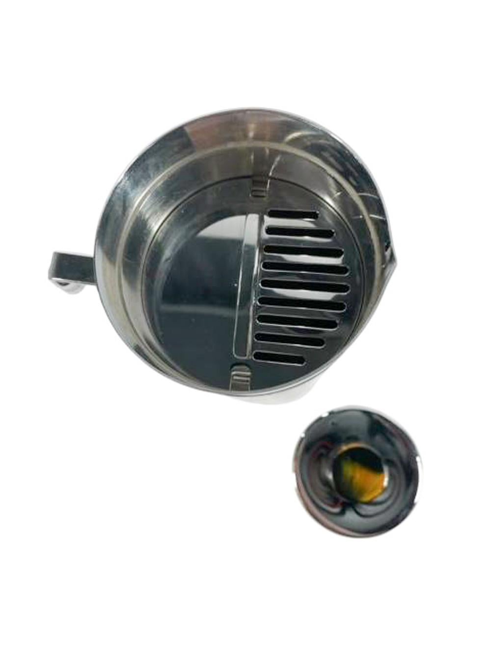 Hard to Find MCM Chrome and Bakelite Cocktail Shaker Marked 