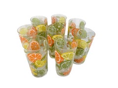 Hard to Find Mid-Century Culver, Ltd "Old Citrus" Pattern Highball Glasses