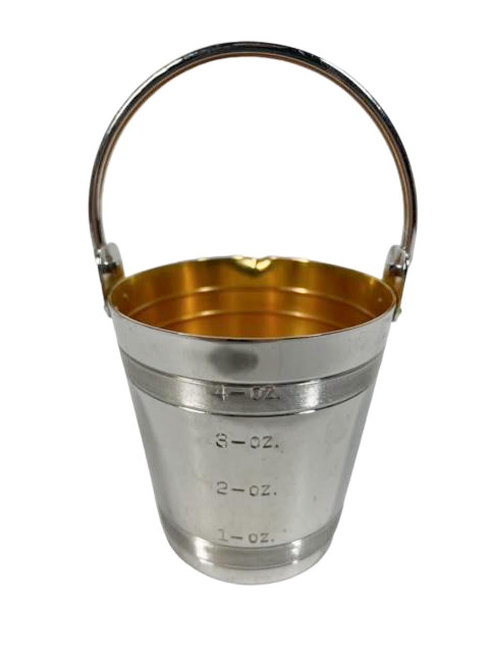 Vintage silver plate spirit measure / jigger by Napier in the form of a pail inscribed 