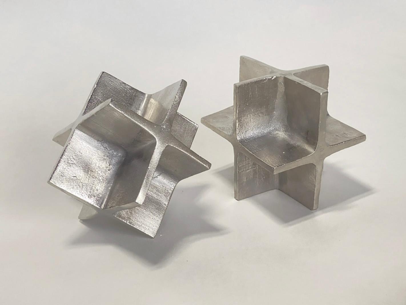 Hard-to-Find Pair of Vintage Carl August III Nickel-Plated Bookends Model 5403 For Sale 4