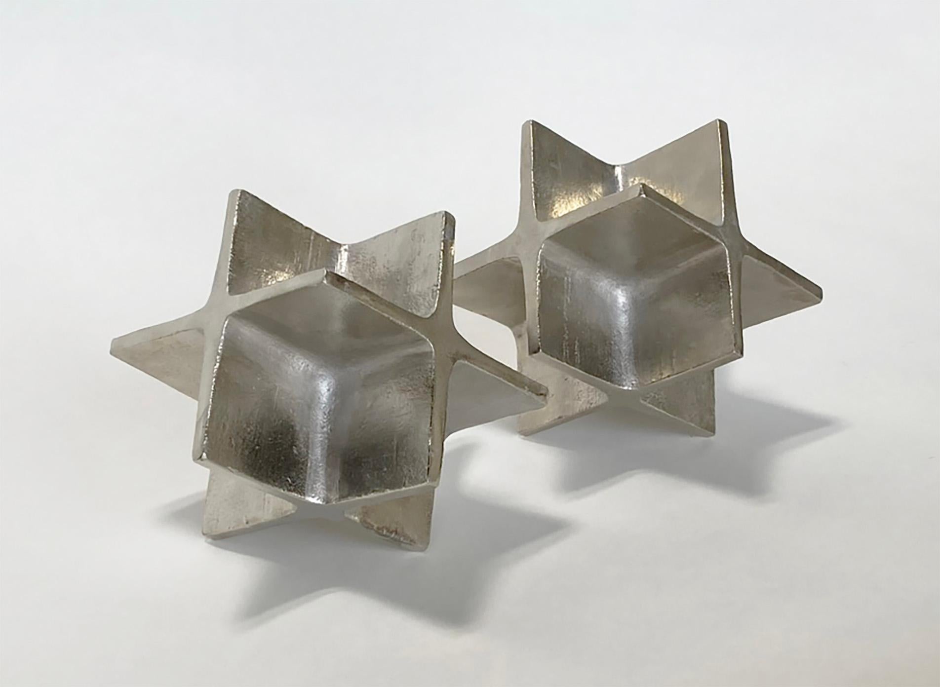 20th Century Hard-to-Find Pair of Vintage Carl August III Nickel-Plated Bookends Model 5403 For Sale