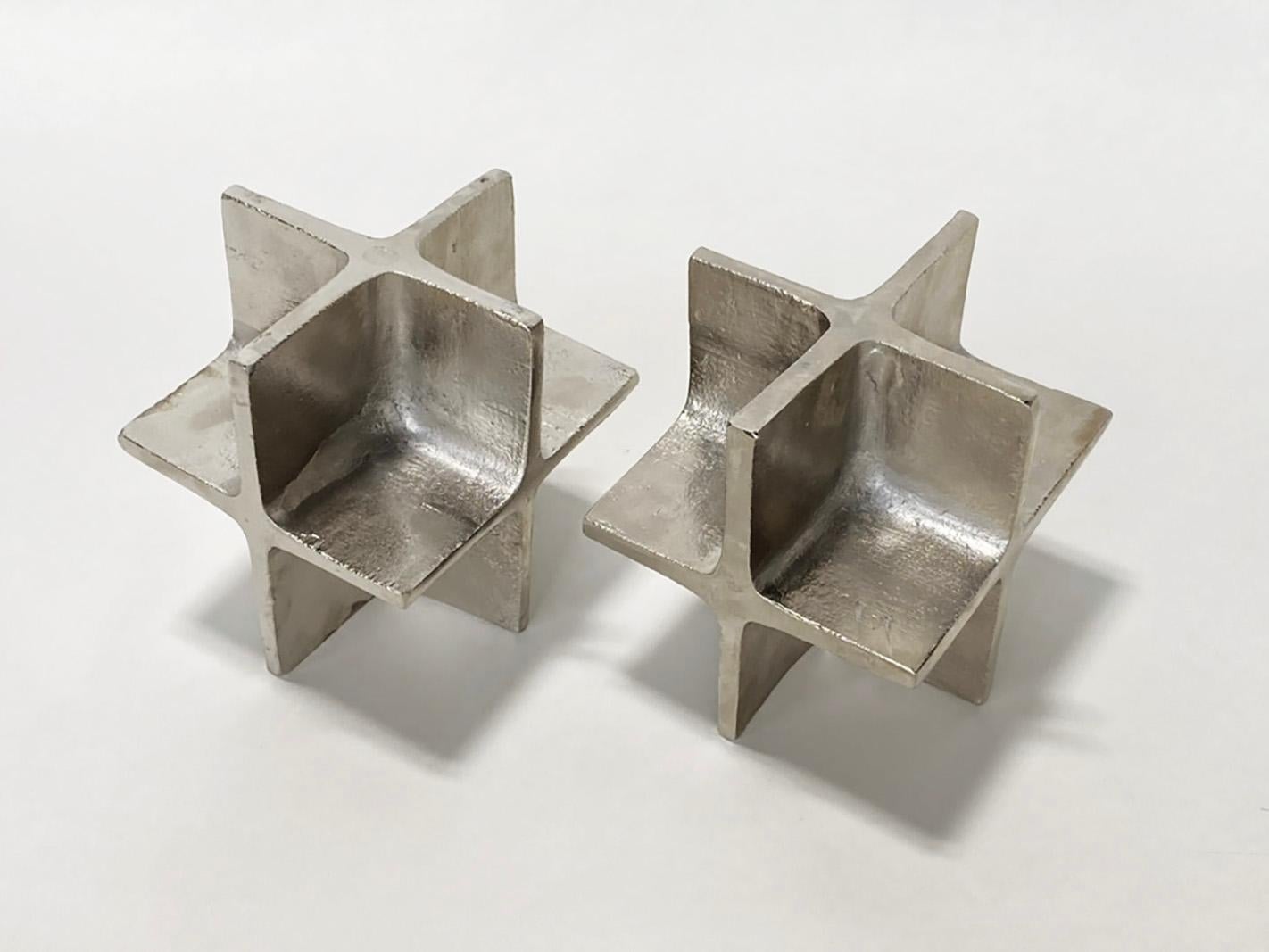 Hard-to-Find Pair of Vintage Carl August III Nickel-Plated Bookends Model 5403 For Sale 1