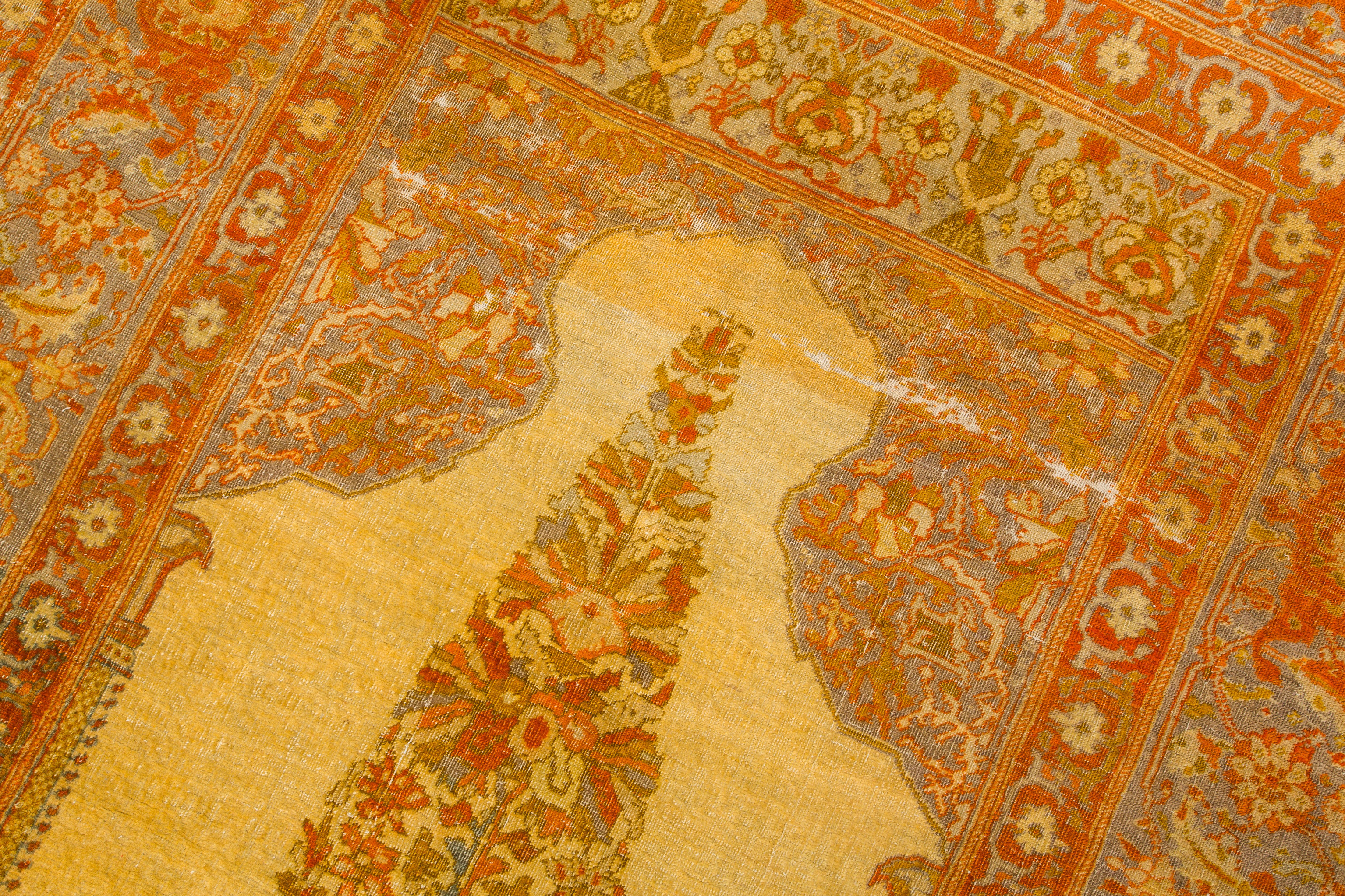 Woven Hard to Find Rich oversize TABRIZ PRAYER RUG ANTIQUE , SHORT TERM REDUCTION  For Sale