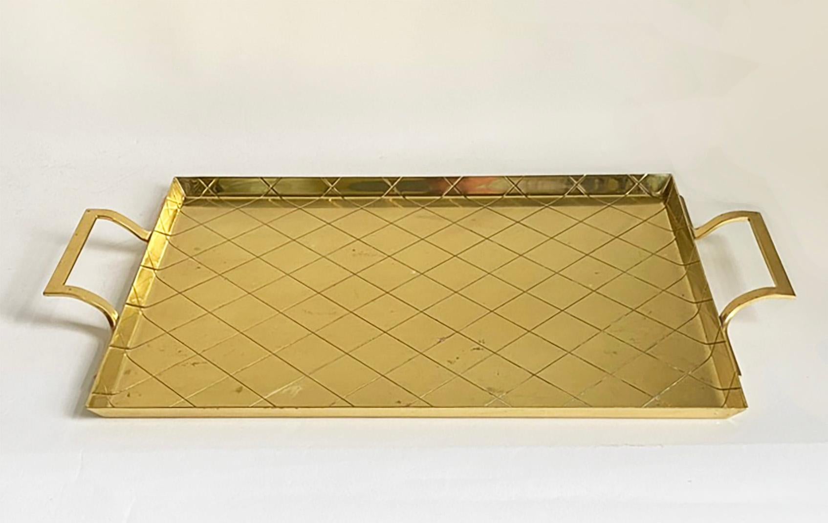 Hard-to-Find Tommi Parzinger Brass Bar Serving Tray for Dorlyn Silversmiths im Angebot 4