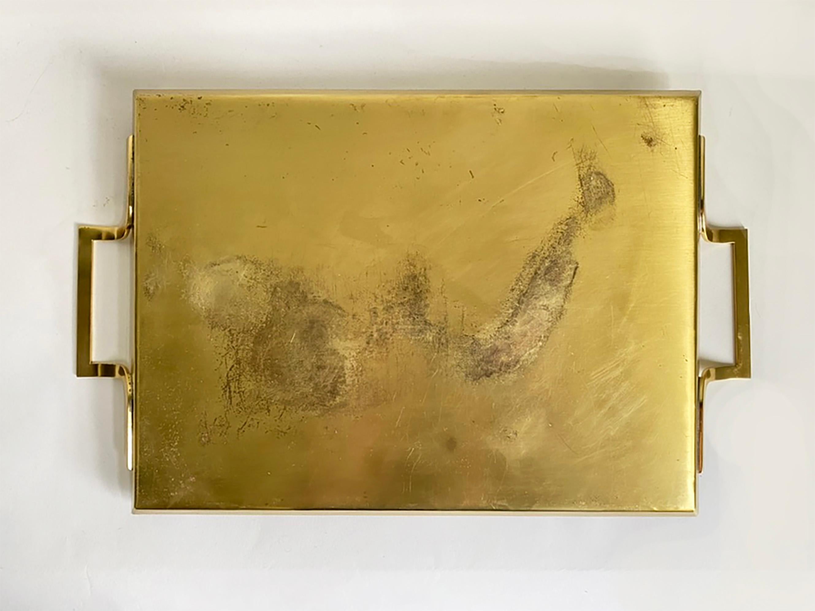 Hard-to-Find Tommi Parzinger Brass Bar Serving Tray for Dorlyn Silversmiths im Angebot 1