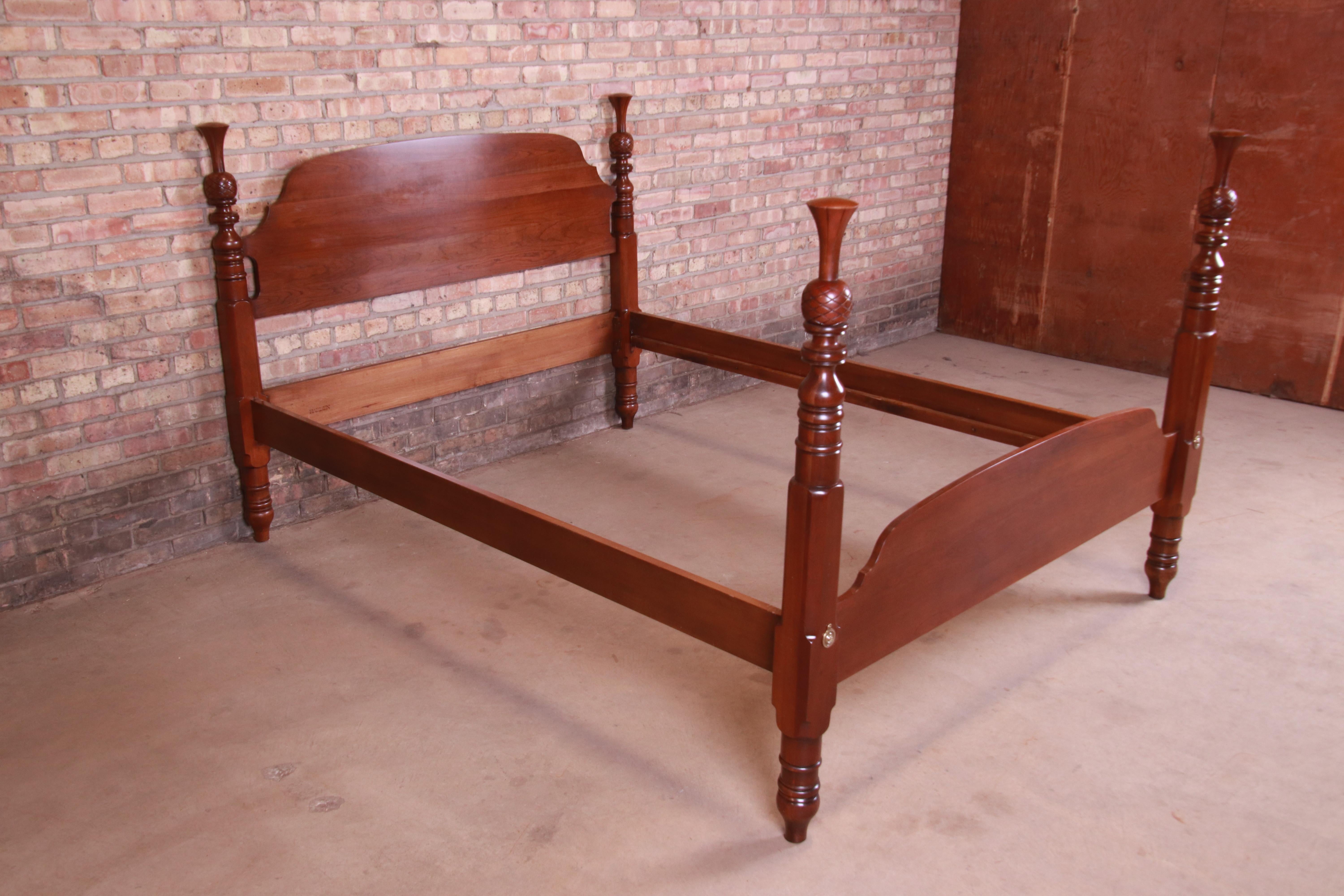 20th Century Harden American Colonial Solid Cherrywood Four Poster Queen Size Bed