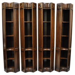 Retro Harden Charleston Collection Tall Cherry Wood Narrow Corner Bookcase - Set of 4