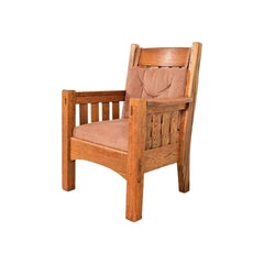 Harden Furniture Antique Mission Oak Arts & Crafts Lounge Chair, Circa 1910
