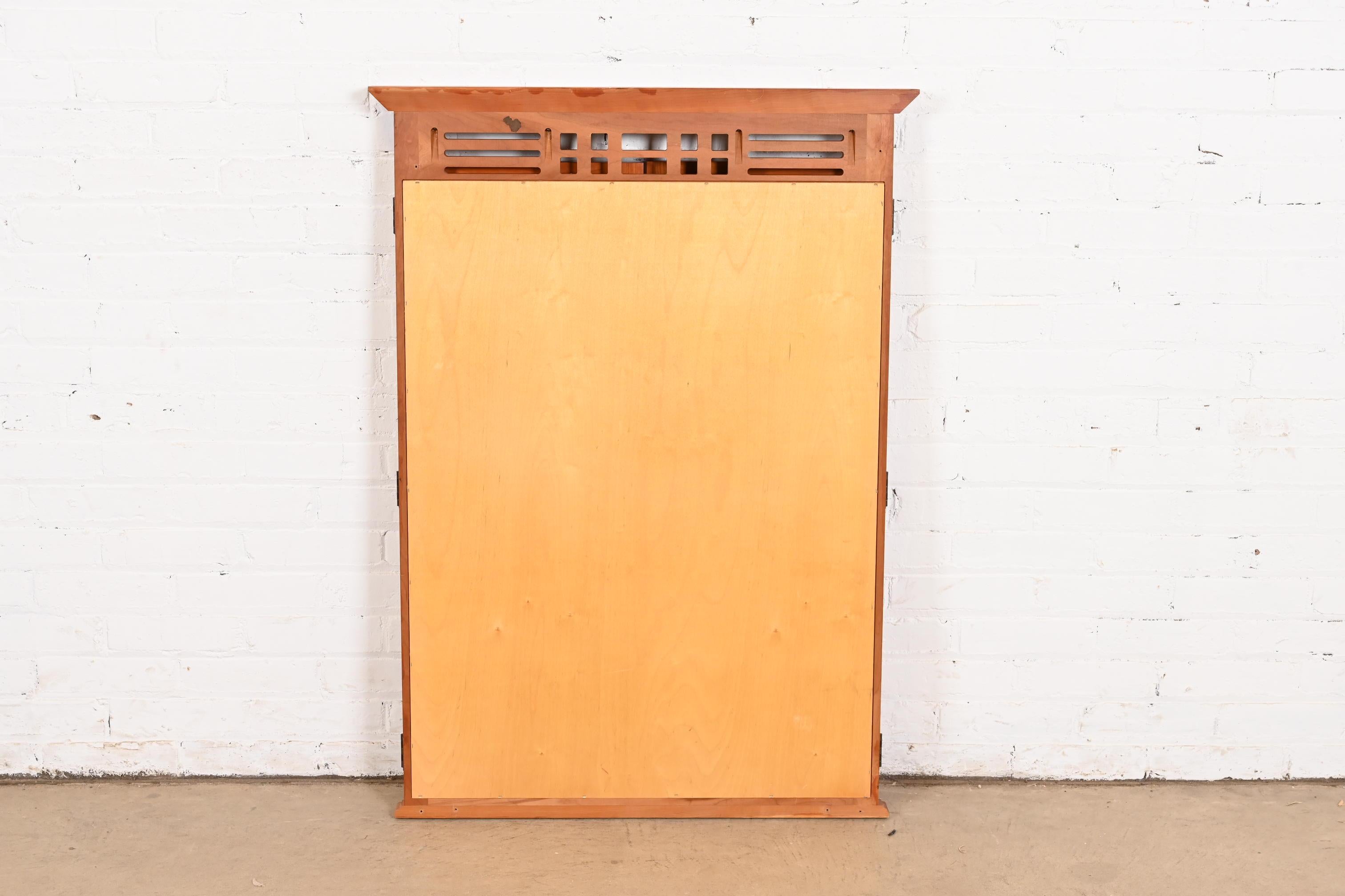 Harden Furniture Arts & Crafts Shaker Carved Cherry Wood Tri-Fold Triple Mirror 2