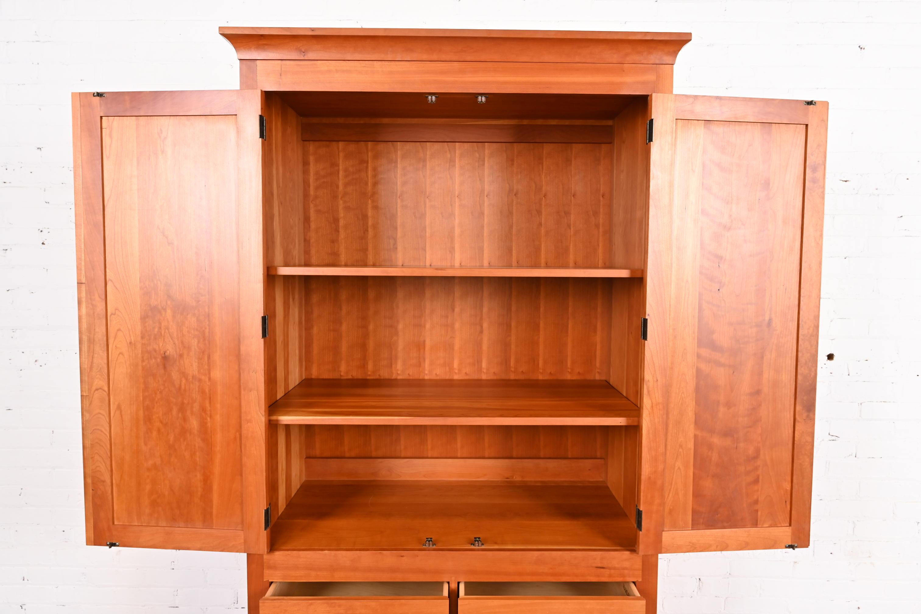 Harden Furniture Arts & Crafts Shaker Cherry Wood Armoire Dresser or Linen Press For Sale 1