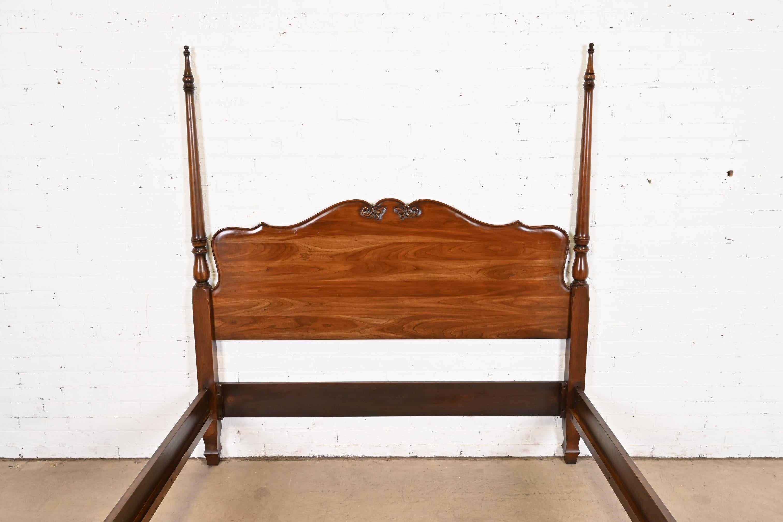 Harden Furniture French Provincial Carved Cherry Wood Queen Size Poster Bed 2