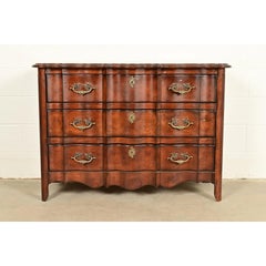 Harden Furniture French Provincial Louis XV Carved Walnut Three-Drawer Dresser