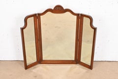 Harden Furniture Georgian Carved Cherry Wood Tri-Fold Triple Mirror
