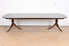 Harden Furniture Georgian Cherry Wood Double Pedestal Dining Table, Refinished