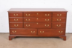 Harden Furniture Georgian Cherry Wood Eleven-Drawer Dresser, Newly Restored