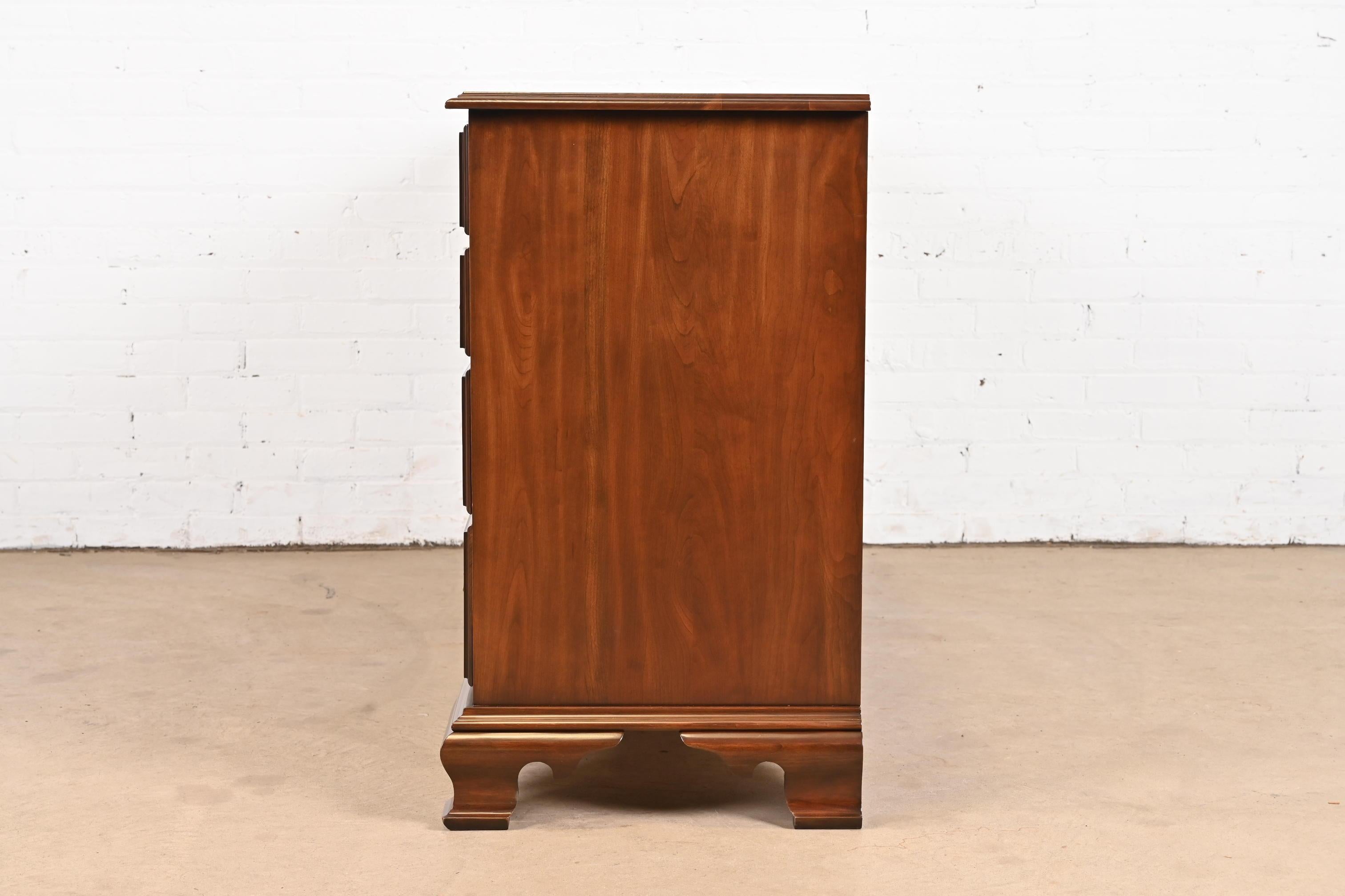 Harden Furniture Georgian Solid Cherry Wood Long Dresser, Newly Restored For Sale 6