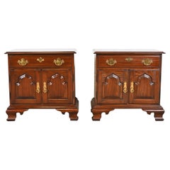 Harden Furniture Georgian Solid Cherry Wood Nightstands, Pair