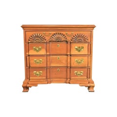 Harden Furniture Georgian Solid Cherry Wood Three-Drawer Block Front Dresser