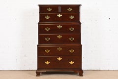 Harden Furniture Georgian Solid Mahogany Triple Chest-On-Chest Highboy Dresser