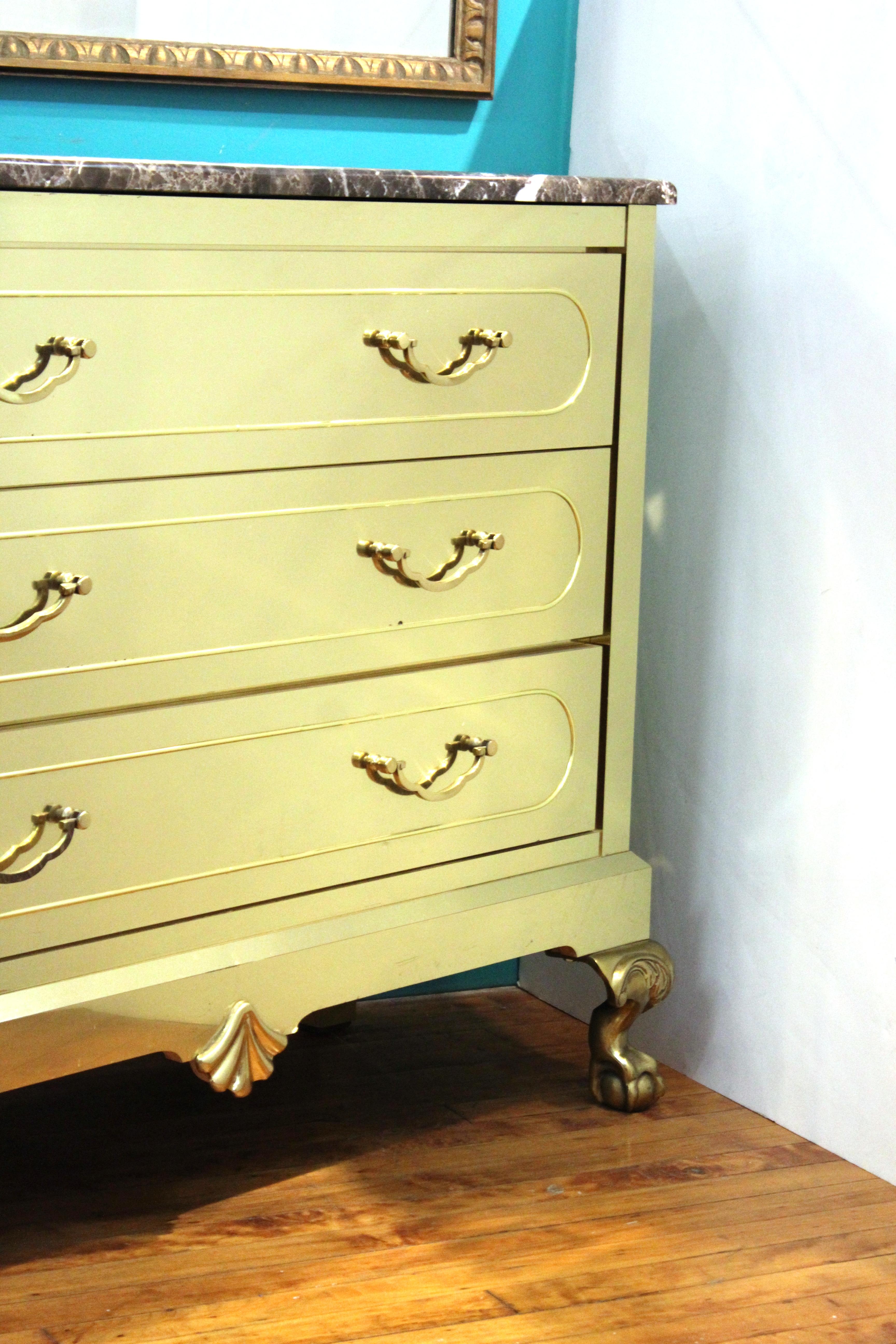 Harden Furniture Modern Brass-Clad Chest of Drawers with Marble Top 10
