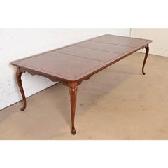 Harden Furniture Queen Anne Cherry Wood Extension Dining Table, Newly Refinished