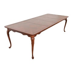 Harden Furniture Queen Anne Cherry Wood Extension Dining Table, Newly Refinished