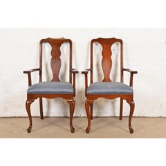 Harden Furniture Queen Anne Solid Cherry Wood Armchairs or Dining Captain Chairs