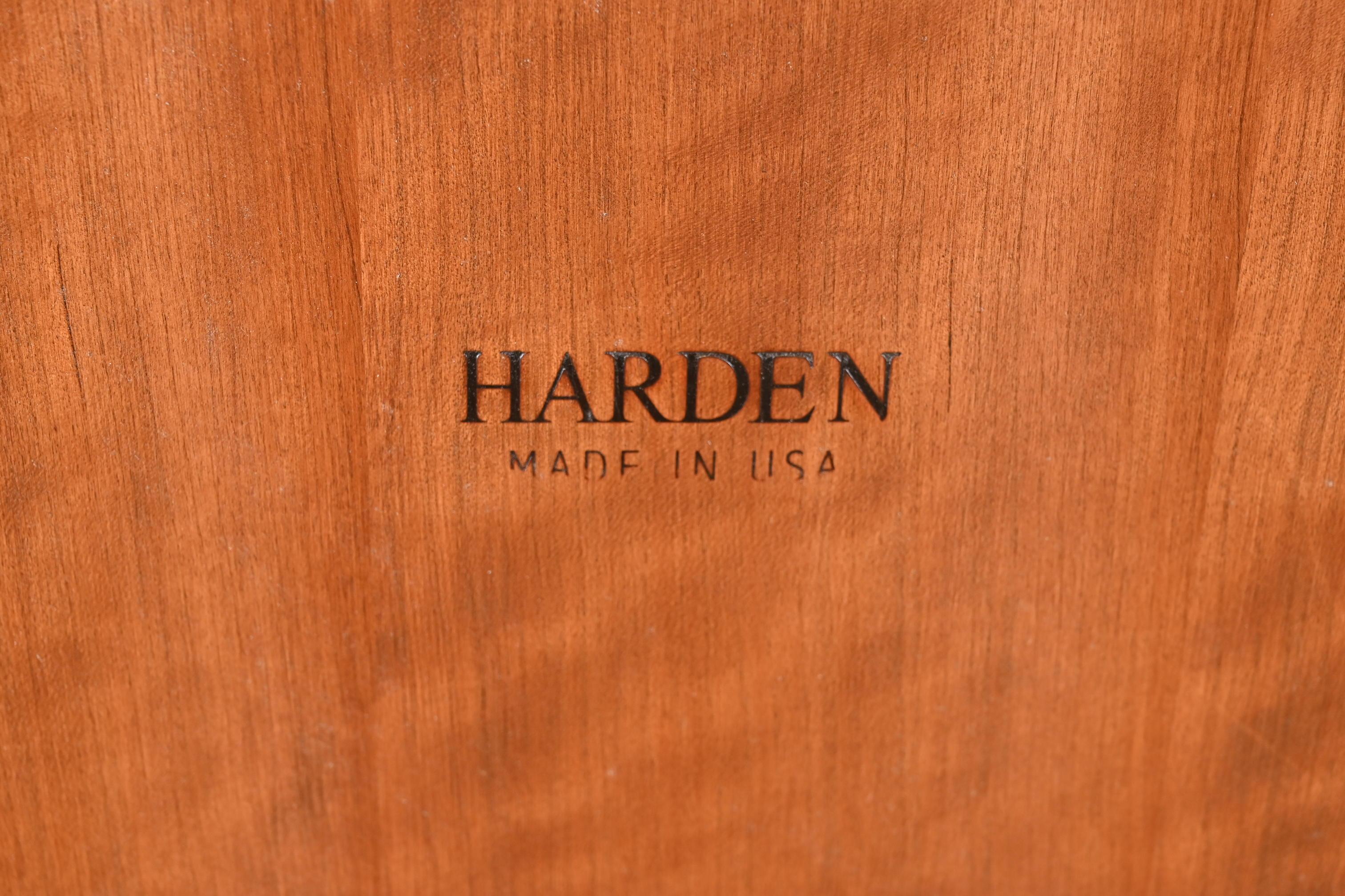 Harden Furniture Regency Inlaid Starburst Parquetry Cherry Wood Side Tables 4
