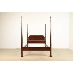 Harden Georgian Carved Solid Cherry Wood Queen Size Poster Bed