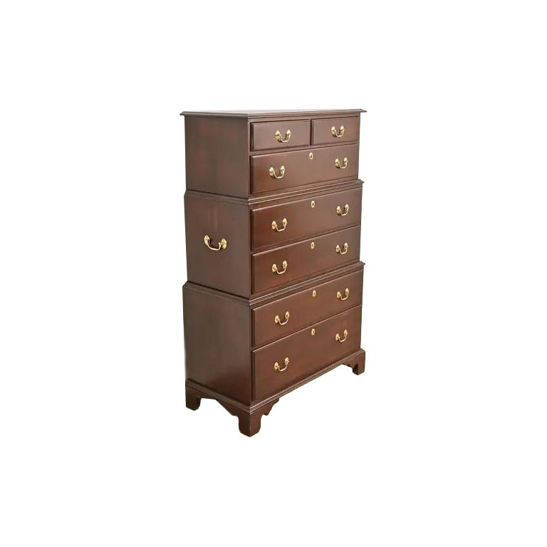 Harden Georgian Solid Cherry Wood Seven-Drawer Highboy Dresser
