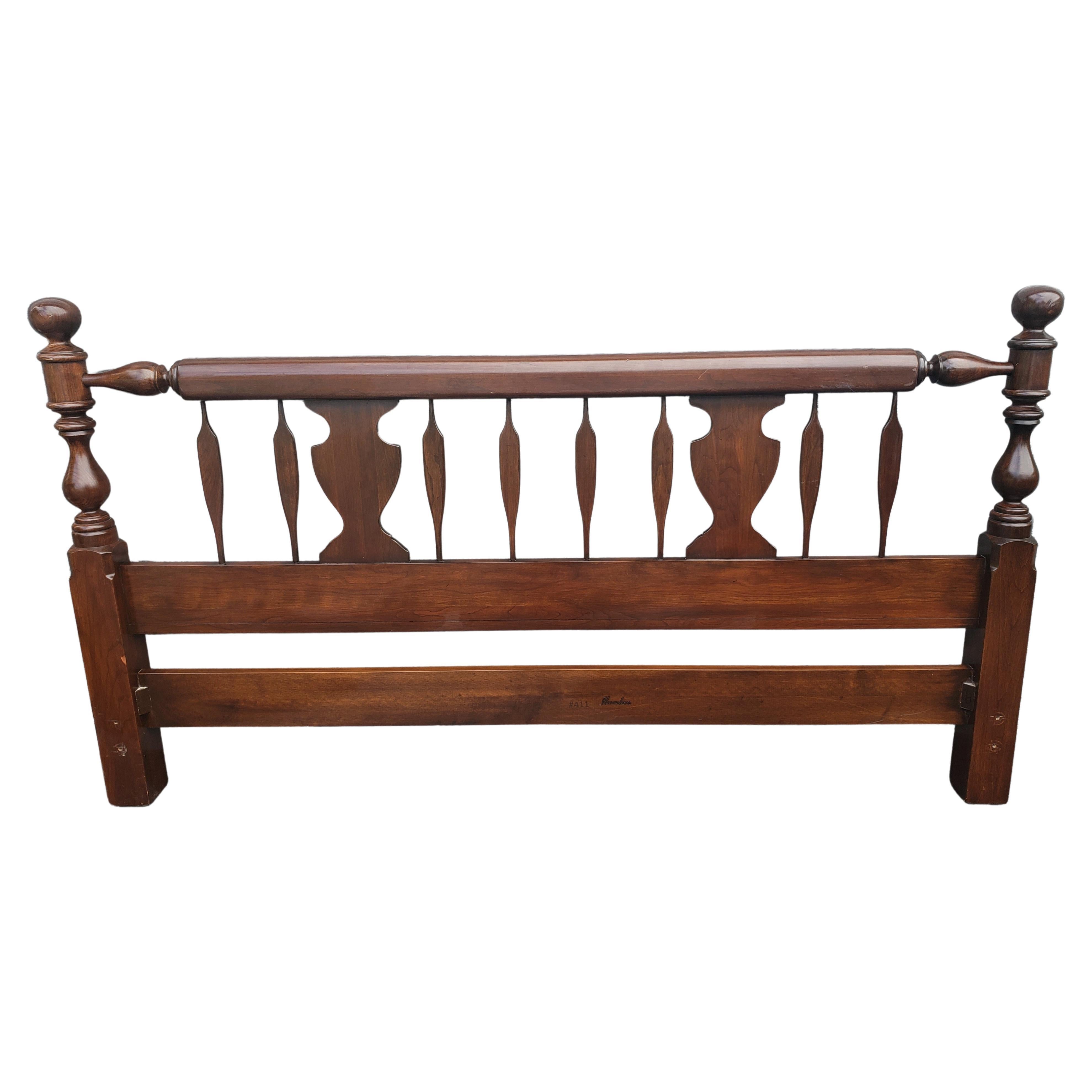 KingSize MidCentury Modern Walnut Headboard Bed For Sale at 1stDibs