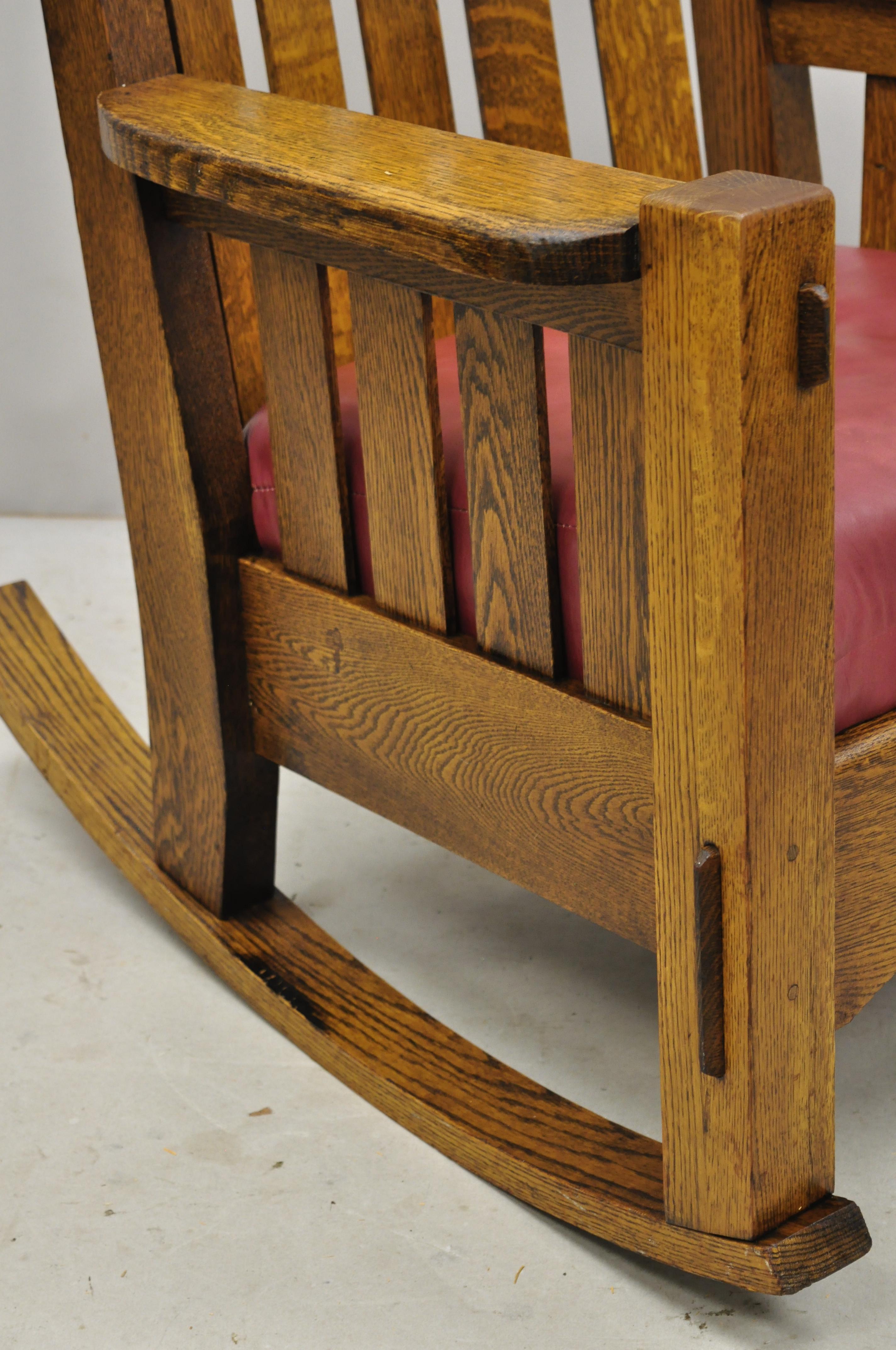 North American Harden Mission Oak Arts & Crafts Stickley Style Rocking Chair Rocker Armchair